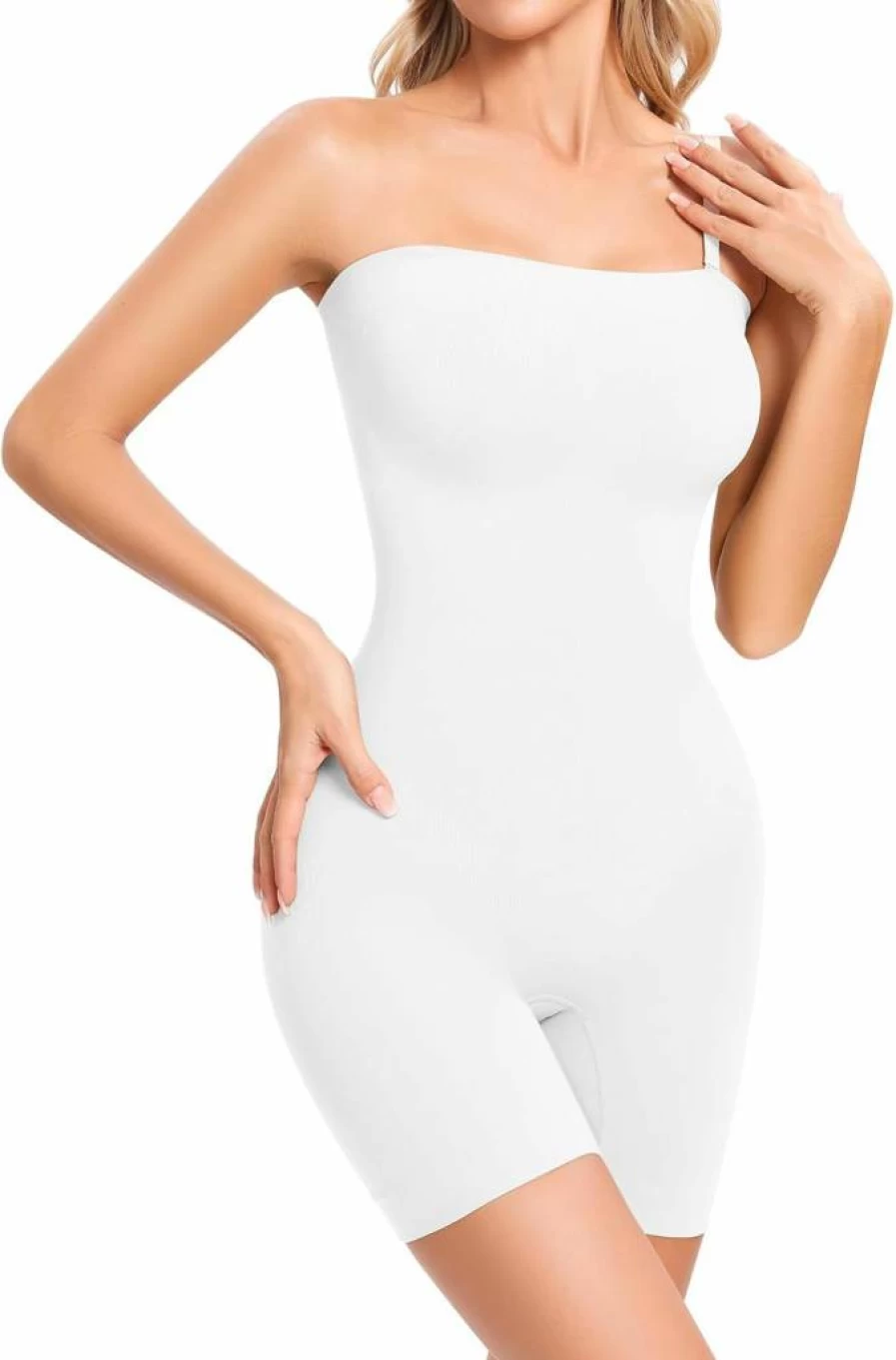 Fortix Women's Strapless Seamless Shapewear Bodysuit - Tummy Control Full Body Shaper for Under Dresses