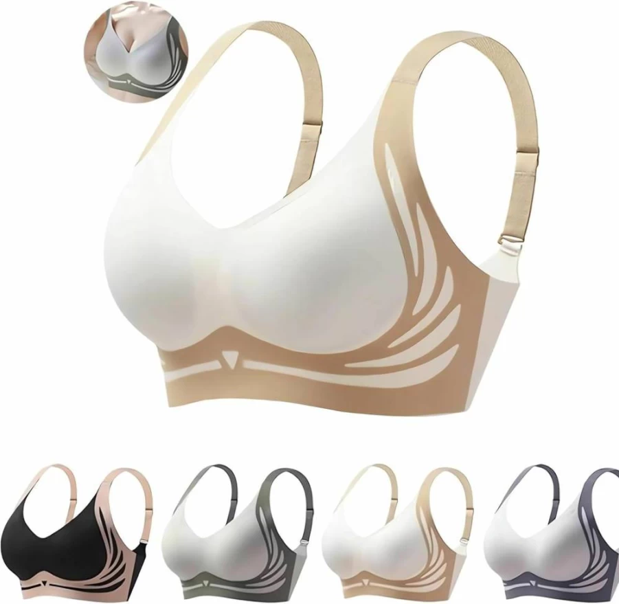 VDHWTER Wireless Push Up Bra - Seamless Full Coverage No Underwire Support Anti Sagging Lushfitting Comfort