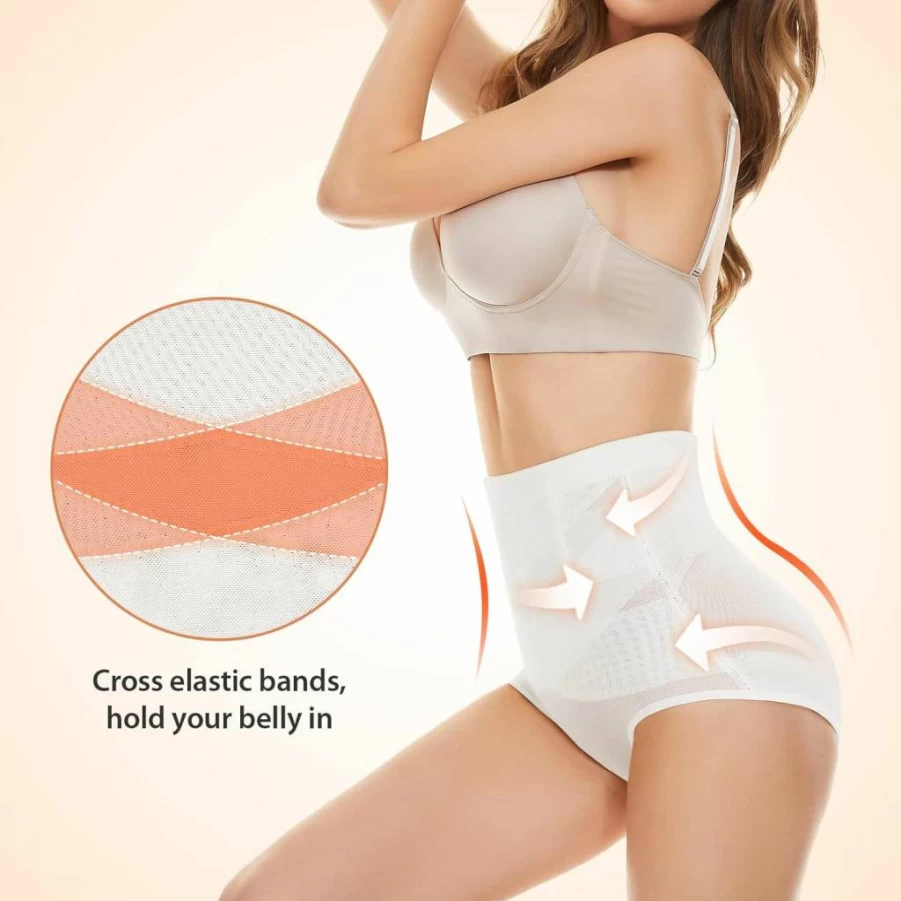 SIMIYA High Waisted Tummy Control Shapewear for Women - Firm Compression Body Shaper Panty, Soft & Comfortable Postpartum Girdle