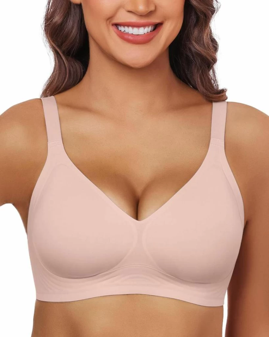 HORISUN Wireless T-Shirt Bra for Women - Soft, Comfortable, No Underwire Full Coverage Bra with Support
