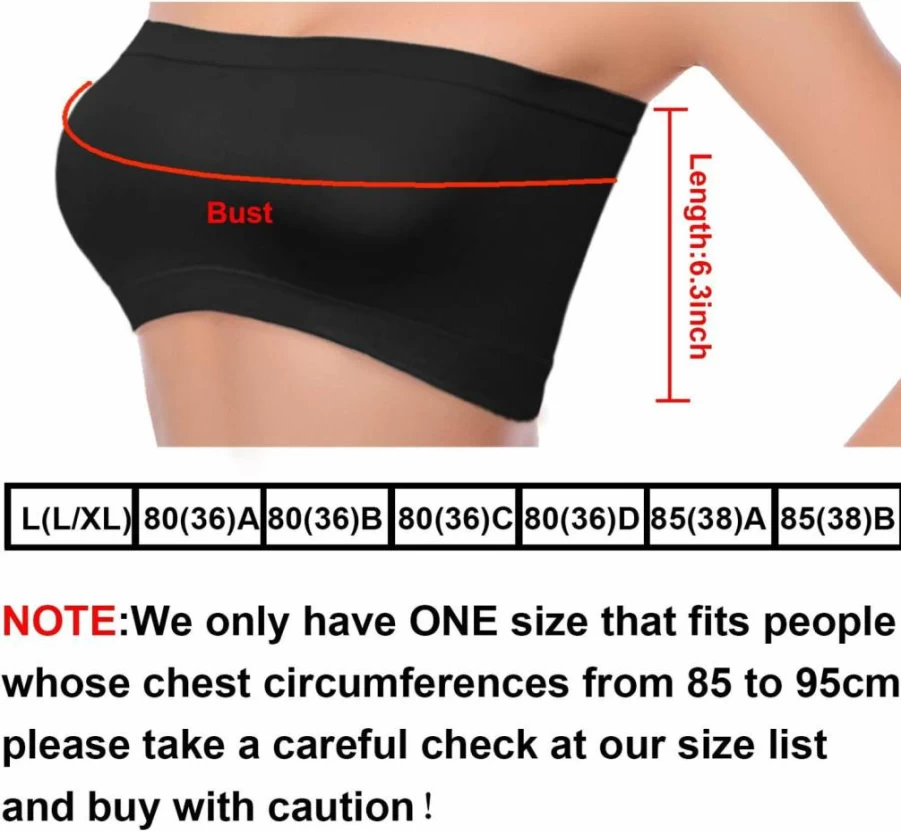 Cooraby Women's Seamless Tube Top Bralette 4-Pack - Non-Padded Summer Crop Tops in 4 Colors