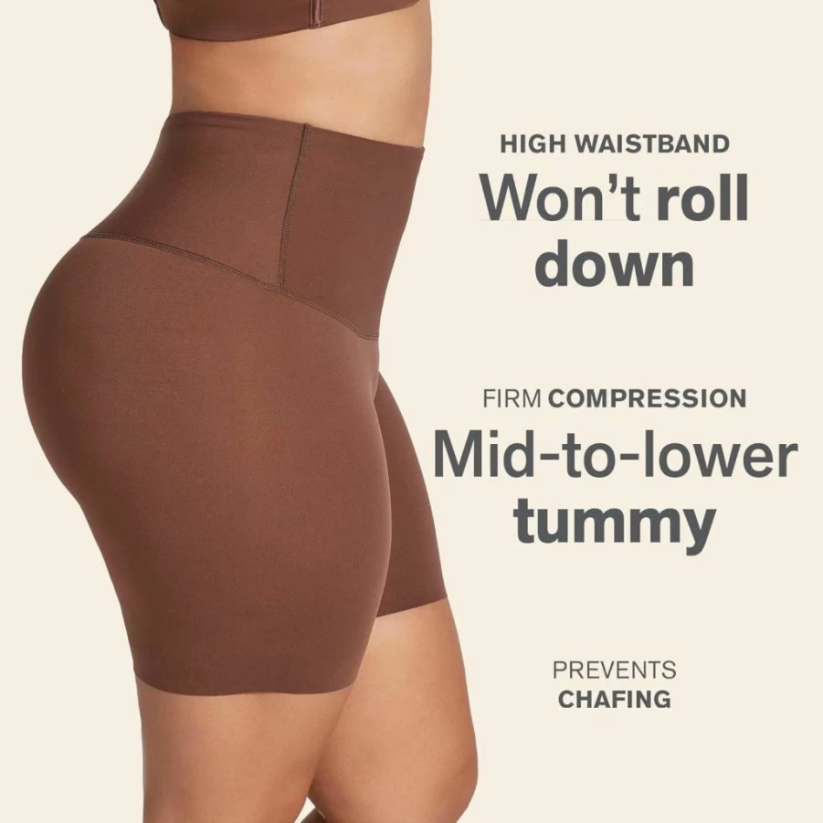 Leonisa High Waisted Tummy Control Shapewear Shorts for Women – Firm Compression Sculpting Shaper Shorts