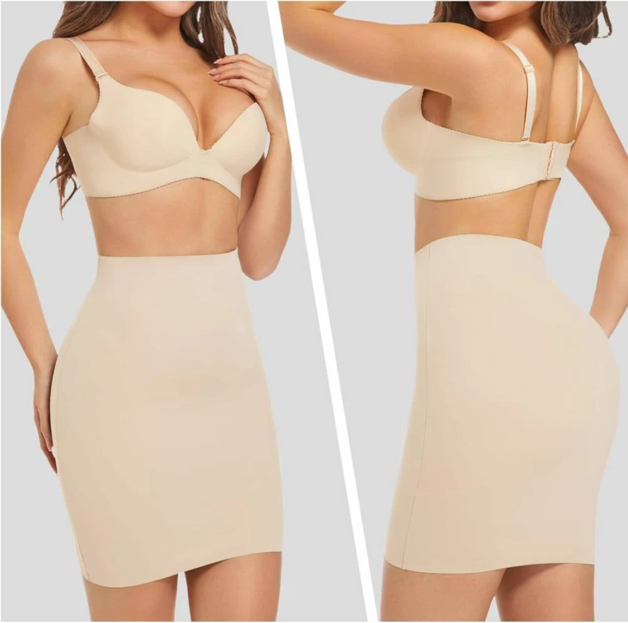ONEW Women's Tummy Control Half Slip Dress - Seamless Shapewear Skirt for Under Dresses