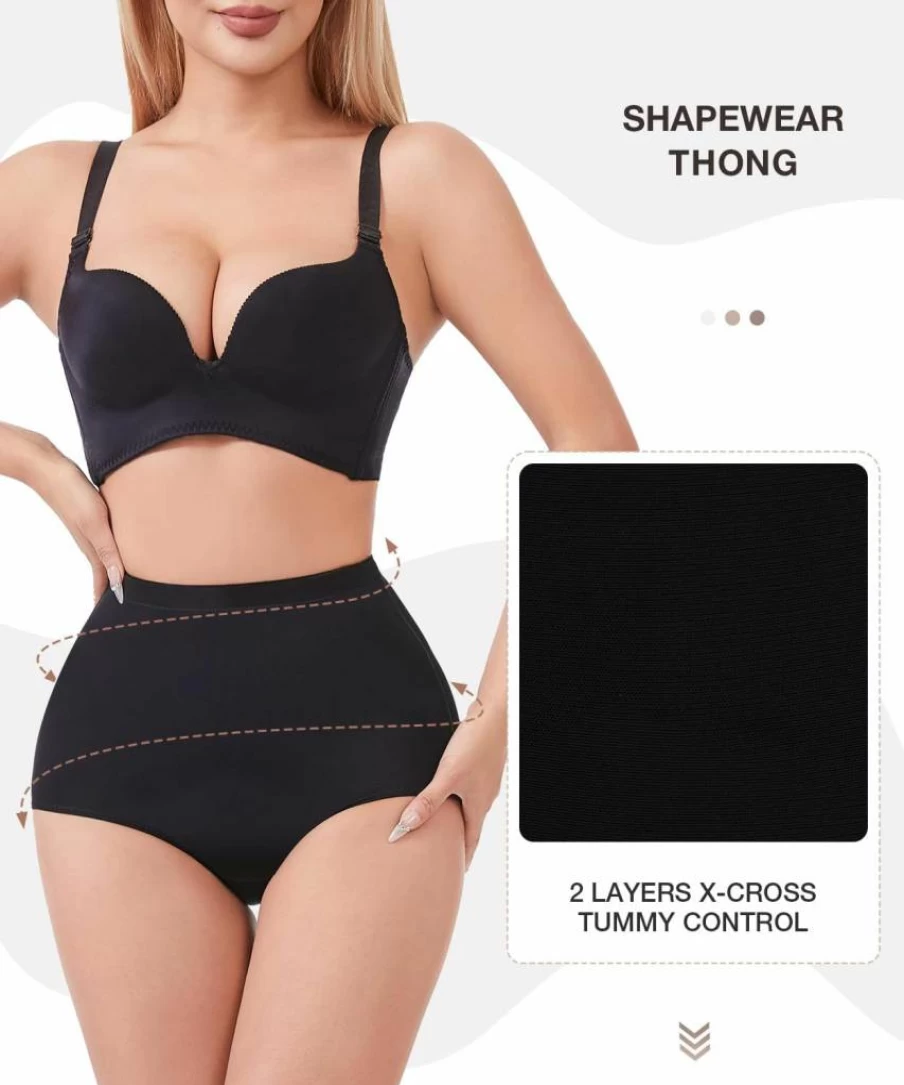 Dulchany Women's High-Waisted Tummy Control Shapewear Panties - Body Shaper Girdle for Smoothing & Slimming Underwear