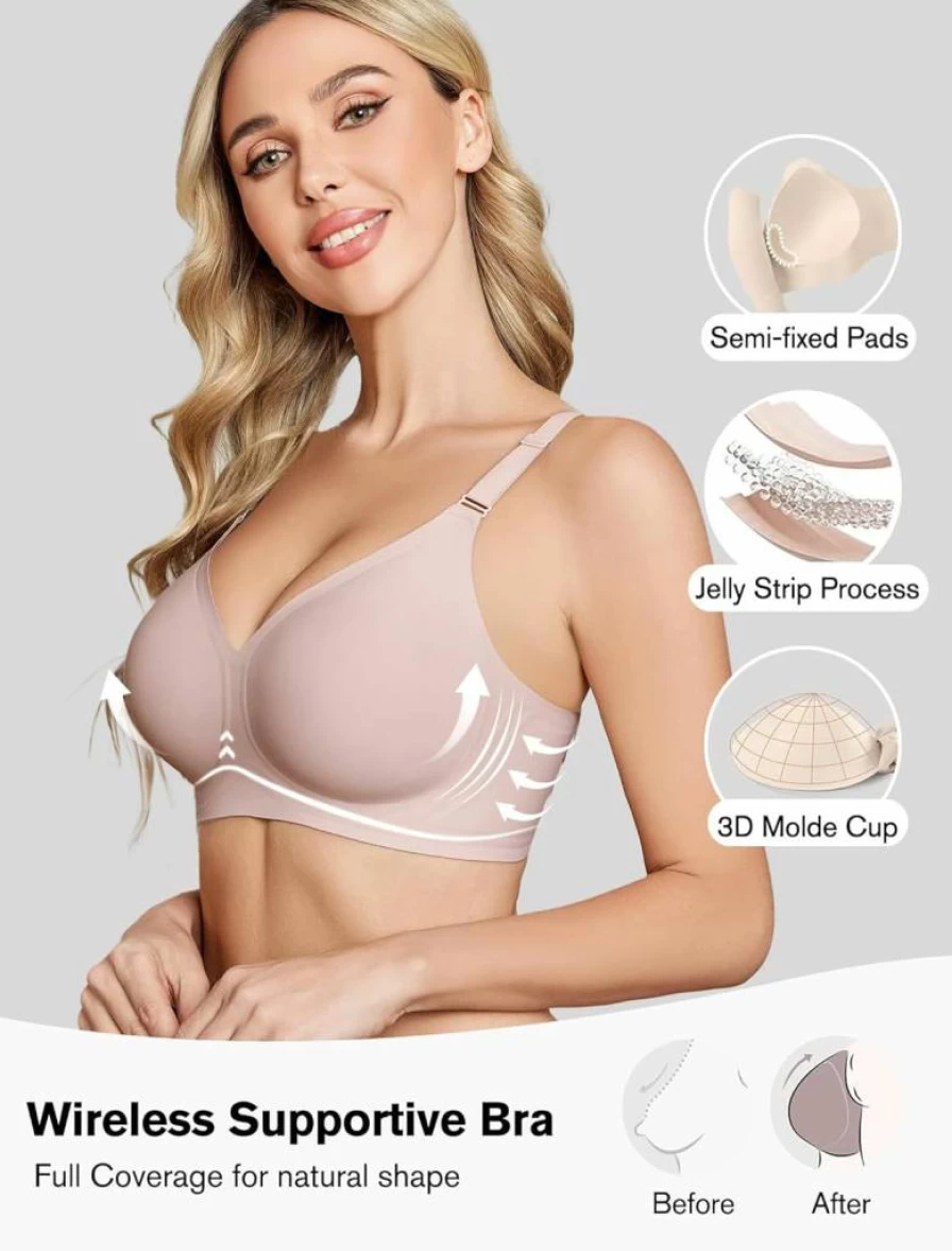 Avidlove Women's Wireless Comfort Bra - Seamless Full Coverage Bralette for Everyday Wear