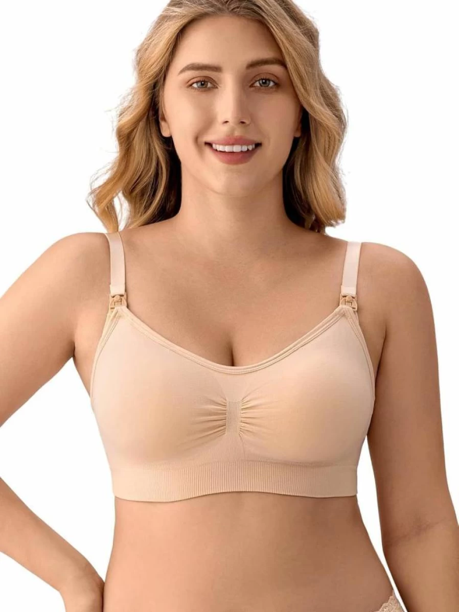 Angelhood 5 Pack Wireless Maternity Nursing Bra - Seamless Sleep Bra for Breastfeeding with Extenders, Comfortable & Supportive