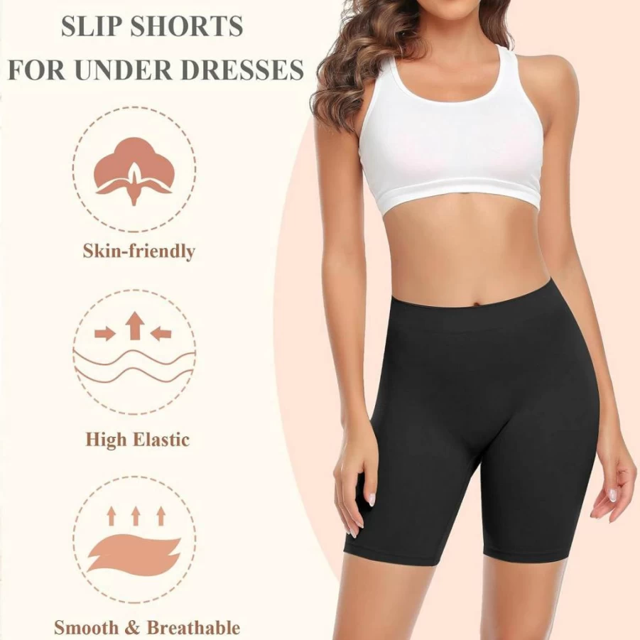 DERCA Women's Seamless Anti-Chafing Boyshorts - Slip Shorts for Under Dresses, Skirts & Safety Underwear