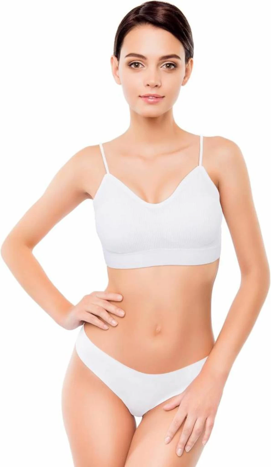 Blulu Women's Seamless Padded Cami Bras - 4 Pack Comfortable Yoga & Sleep Bralettes with Adjustable Straps
