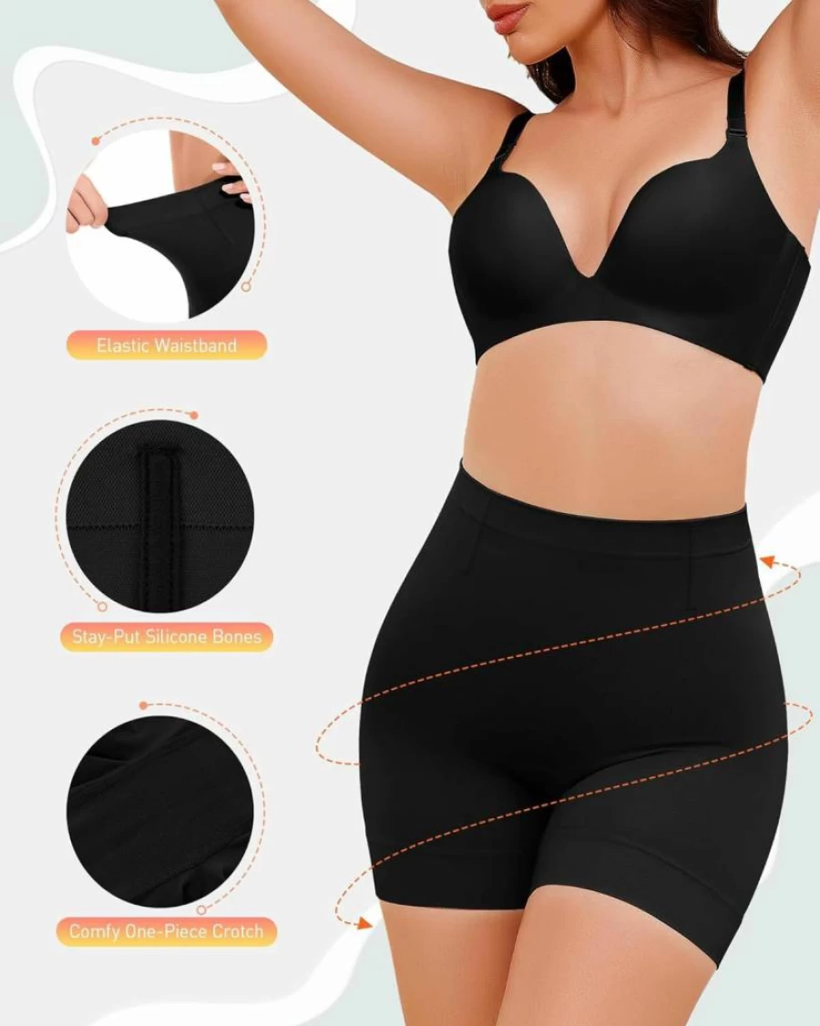 BESTENA Women's Tummy Control Shapewear Shorts - Mid Waist Seamless Body Shaper for Under Dresses