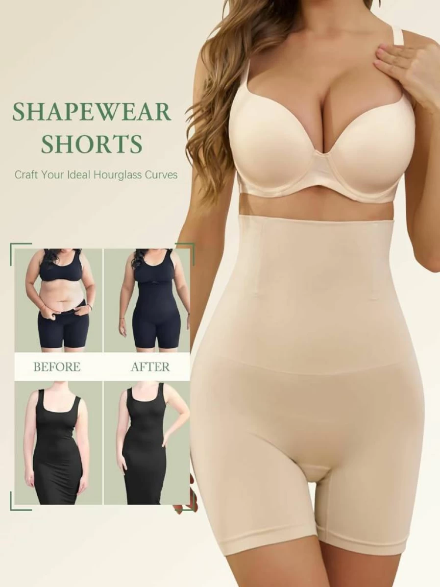 ATOG High Waisted Tummy Control Shapewear Shorts - Seamless Butt Lifting Thigh Slimmer for Women