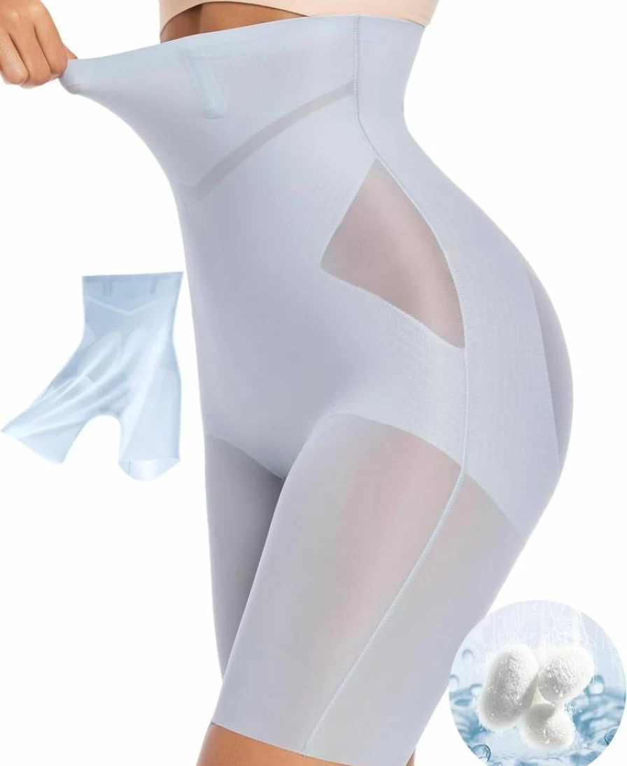 PRETTYWELL High Waisted Tummy Control Shorts for Women - Seamless Body Shaper Slimming Shorts with No Roll Thigh Design