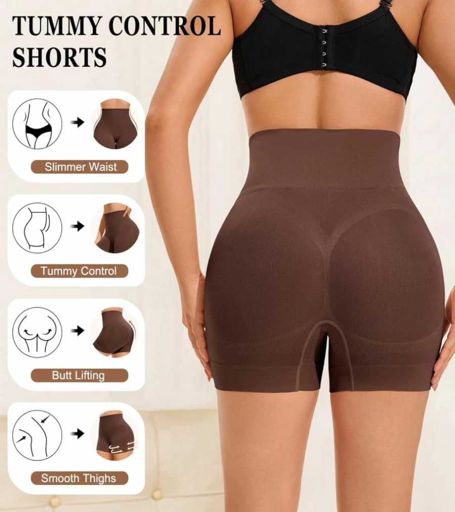 CIKSOB Women's Tummy Control Shapewear Shorts - Seamless Body Shaper, Butt Lifting Thigh Slimmer Underwear for Dresses