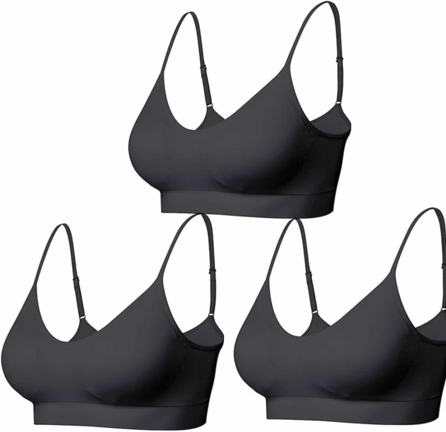 Comfyin Women's Padded Bralette - Seamless Yoga Sports Bra for Sleep and Comfort with Adjustable Straps