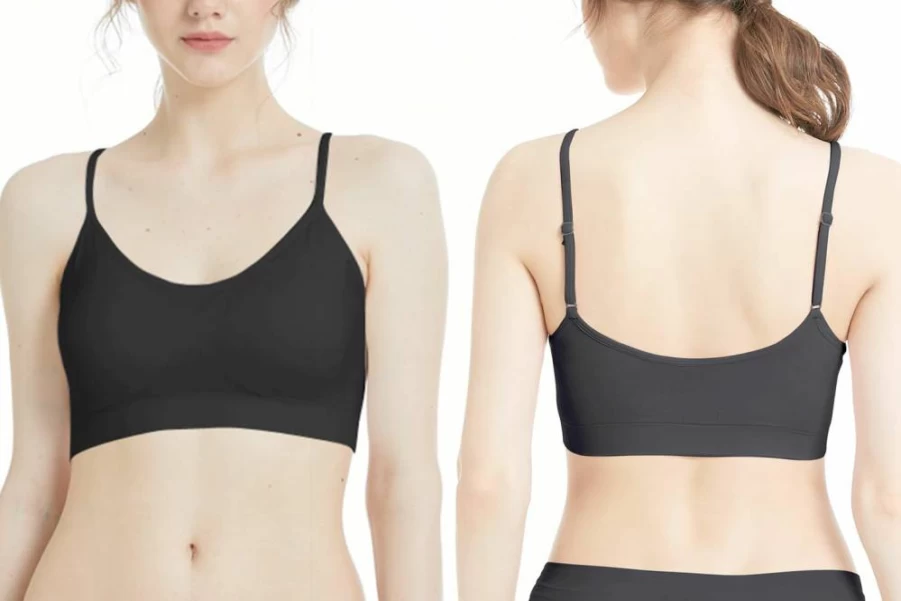 Comfyin Women's Padded Bralette - Seamless Yoga Sports Bra for Sleep and Comfort with Adjustable Straps