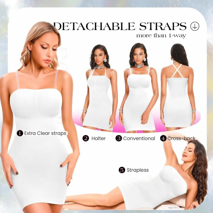 Fortix Strapless Seamless Shapewear – Full Body Shaper for Tummy Control Under Dresses