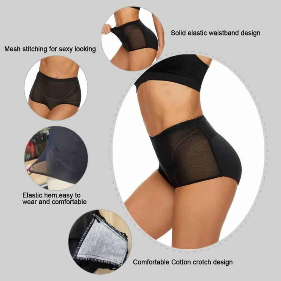 NINGMI Women's Butt Lifting Padded Panties - Hip Enhancer Underwear for Body Shaping & Tummy Control