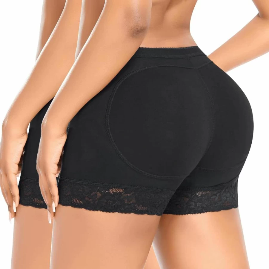 DERCA Women's Lace Boyshorts Shapewear - Seamless Butt Enhancer Panties with Padded Lift for Booty Enhancement