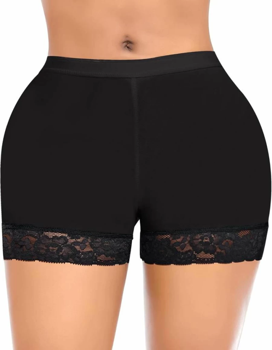 DERCA Women's Lace Boyshorts Shapewear - Seamless Butt Enhancer Panties with Padded Lift for Booty Enhancement