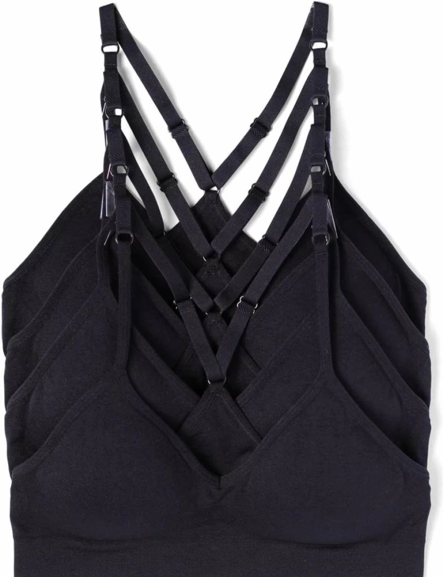 Kalon Women's 4 Pack Seamless Wireless Sports Bra - Racerback Bralette for Comfort & Support