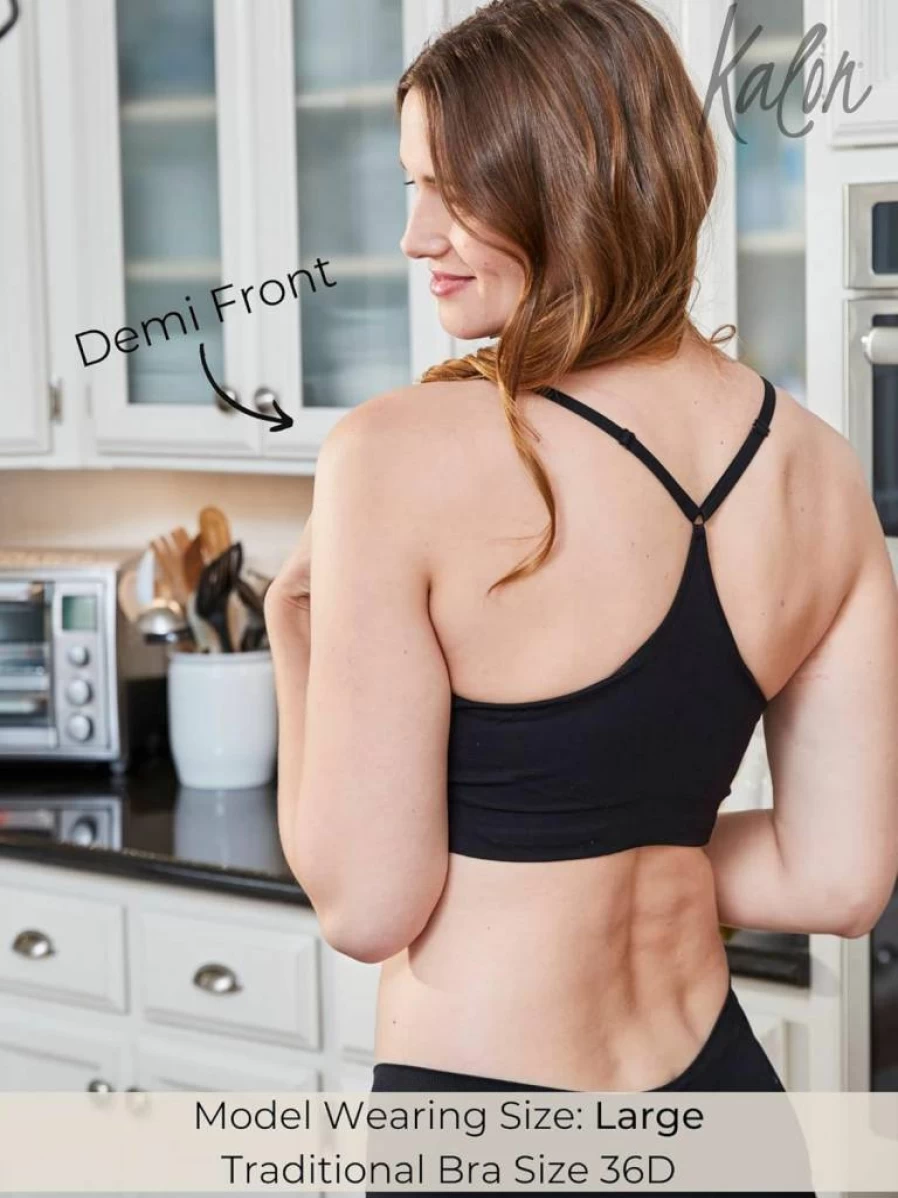 Kalon Women's 4 Pack Seamless Wireless Sports Bra - Racerback Bralette for Comfort & Support