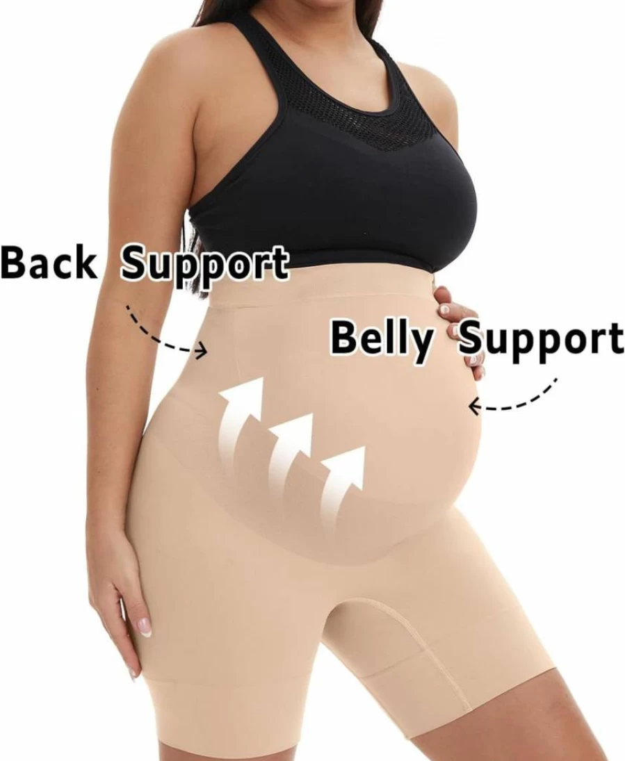 KUNINDOME Maternity Shapewear - Seamless Belly Support, Anti-Chafing Thigh Bands, Comfortable Pregnancy Underbump & Postpartum Wear S-5XL