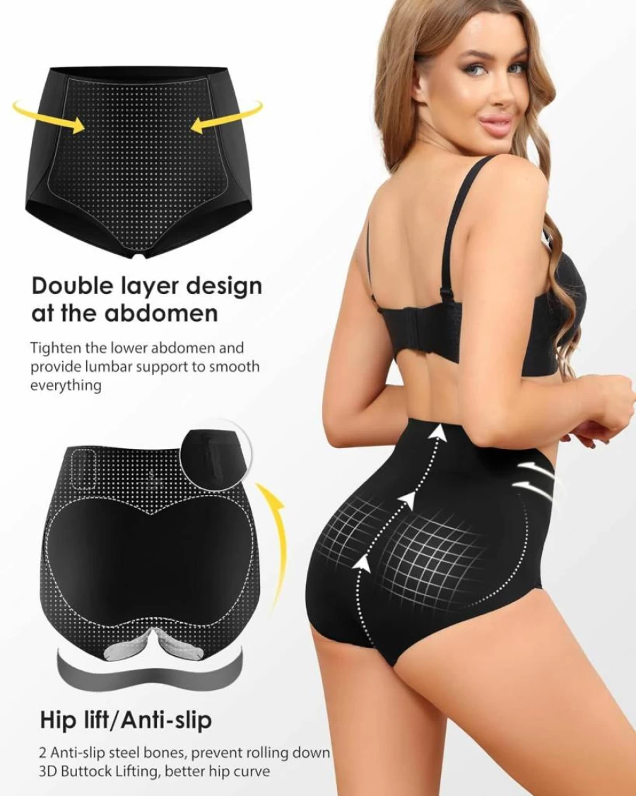 LEVAO High Waisted Tummy Control Underwear for Women - Seamless Postpartum Panties, No Show Briefs 4 Pack (Sizes S-3XL)