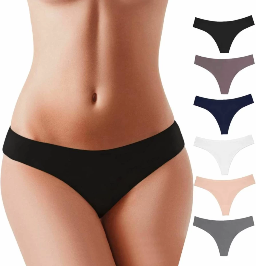BUBBLELIME Women's Sport Thong Panties - Low Rise G-String No Show Underwear, Breathable & Bonded (1 Pack, 3 Pack, 6 Pack Options) XS-XXL