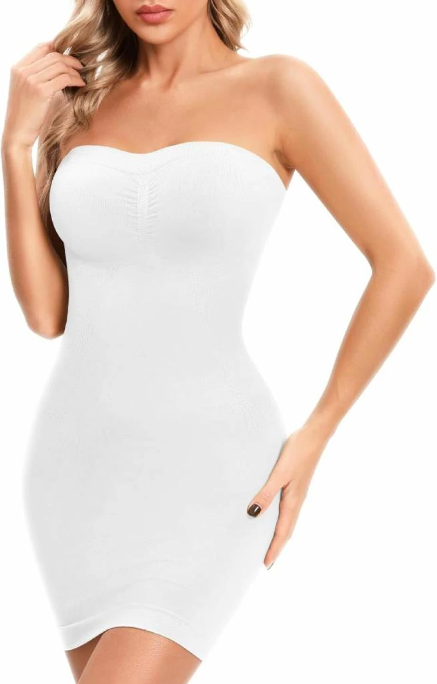 Fortix Women's Seamless Strapless Shapewear Slip - Tummy Control Full Body Shaper for Dresses