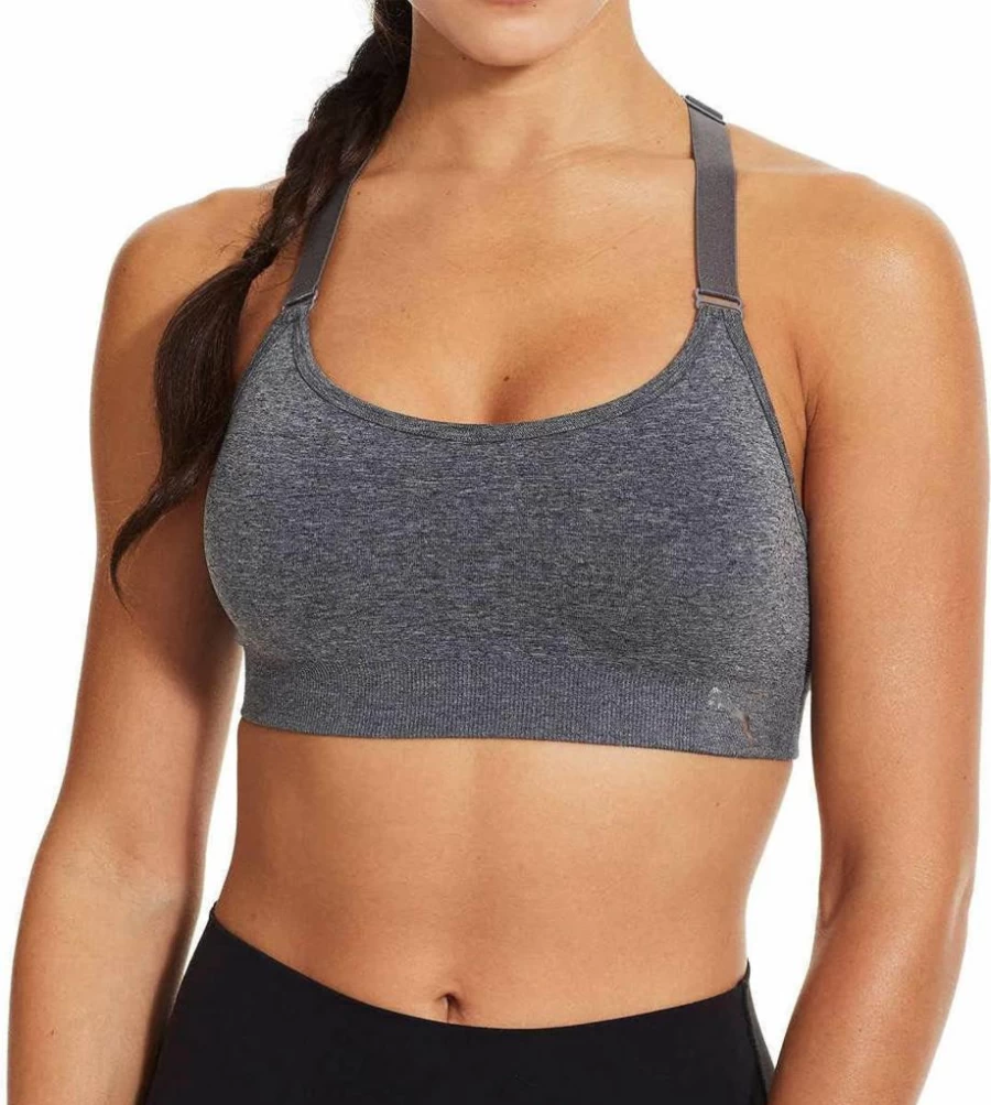 PUMA Women's 3-Pack Medium Support Sports Bras - Black, White & Grey for Workout & Fitness