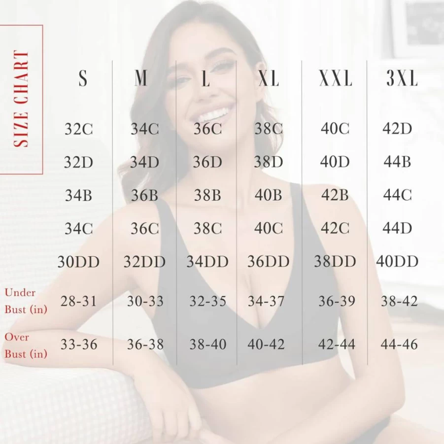 OXYIBRAS Women's Seamless Plunge Bralette - No Underwire Comfort Bra for Sleep, T-Shirt & Everyday Wear with Free Bra Extender