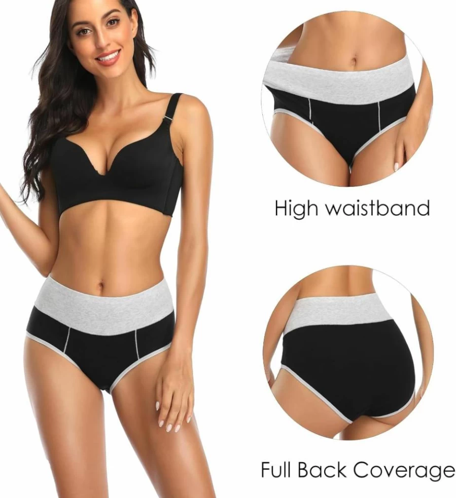 Annenmy Postpartum High Waisted Cotton Underwear for Women - Breathable C-Section Recovery Panties with Tummy Control Support