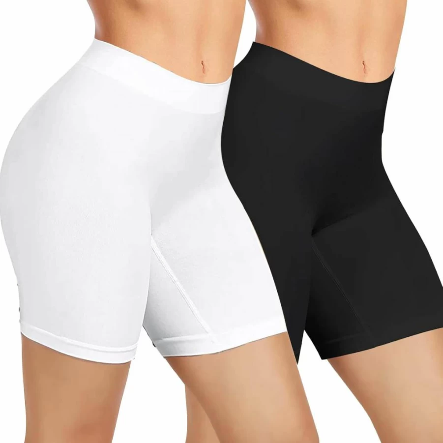 ZENUTA Women's 2 Pack Anti-Chafing Seamless Shorts - Yoga Bike Shorts for Workout, Under Dresses & Active Wear