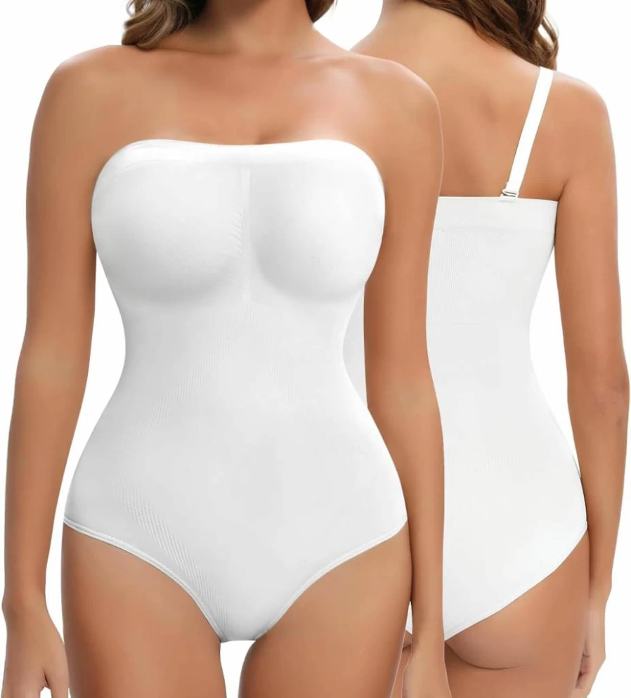 Lenashape Seamless Strapless Shapewear for Women - Tummy Control Bodysuit & Sculpting Tank Top