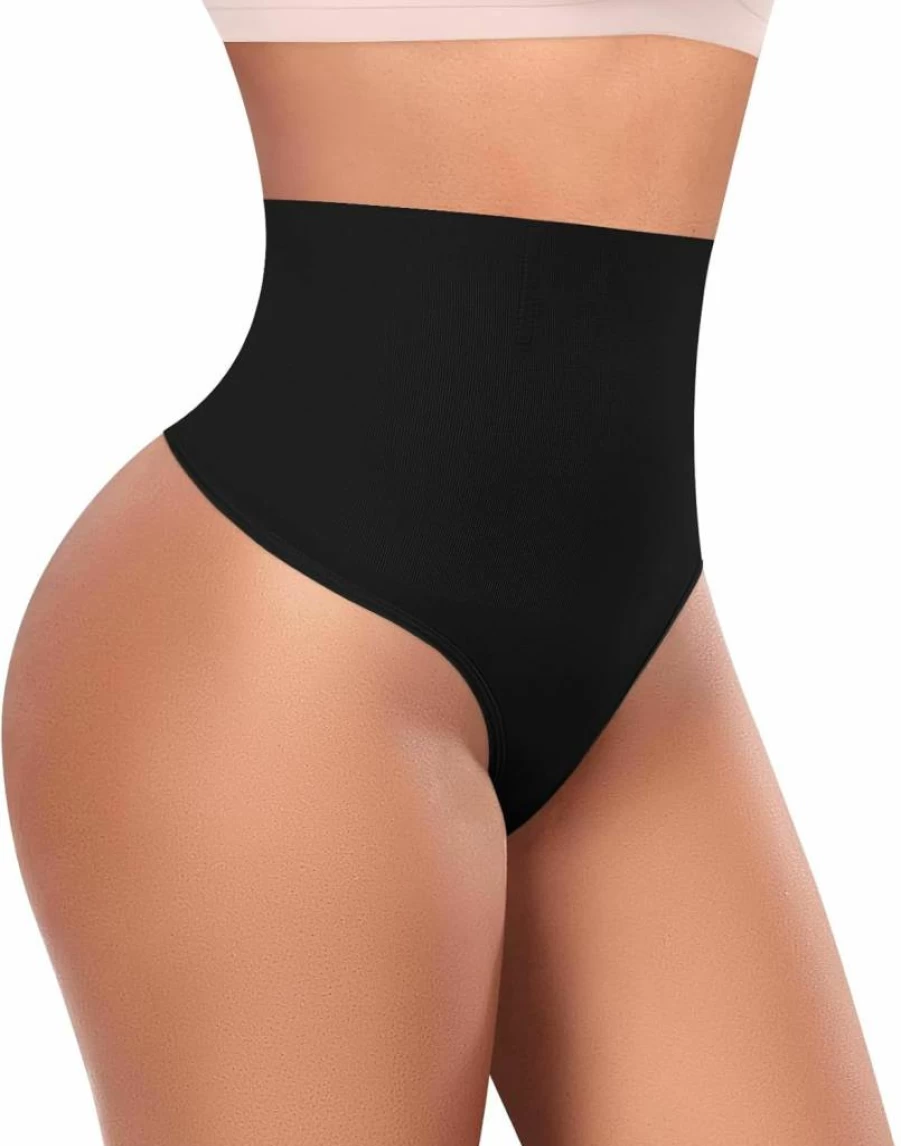 Werena High Waisted Tummy Control Thong Shapewear for Women - Seamless Body Shaper Panties & Girdle Underwear