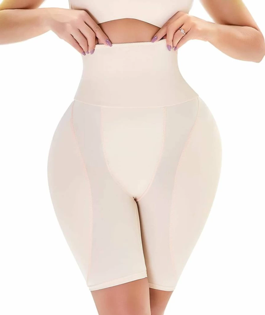 POP CLOSETS Women's Hip Enhancer Shapewear Shorts - Tummy Control Panties with Butt Pads for a Curvier Look