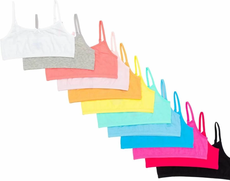 Alyce Ives Intimates Girls Seamless Training Bra & Cropped Cami Bra for Teens - 10 Pack Soft Comfortable Bralette Set