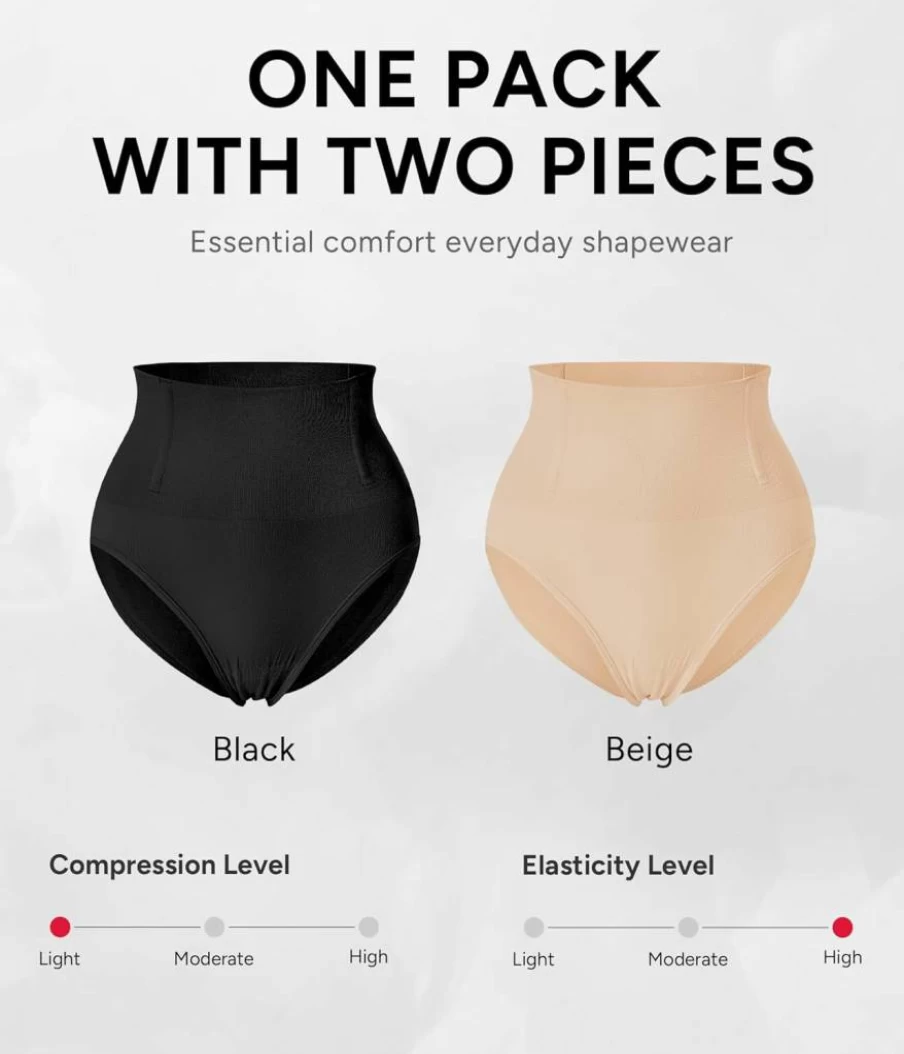 Nebility Seamless Tummy Control Shapewear for Women - Butt Lifting High Waisted Panties, Body Shaper Underwear for Dresses & Faja