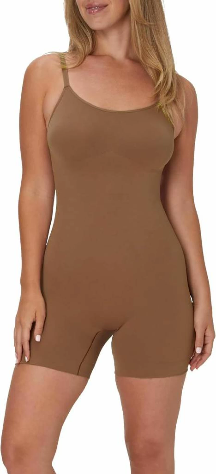 Maidenform Women's Tummy Control Bodysuit - Seamless Slimming Shapewear Mid-Thigh Shorts