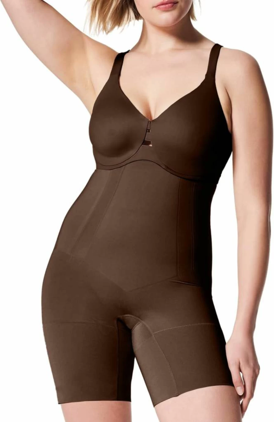 SPANX Women's Oncore High-Waisted Shapewear Shorts Mid-Thigh Shaping Compression Shorts