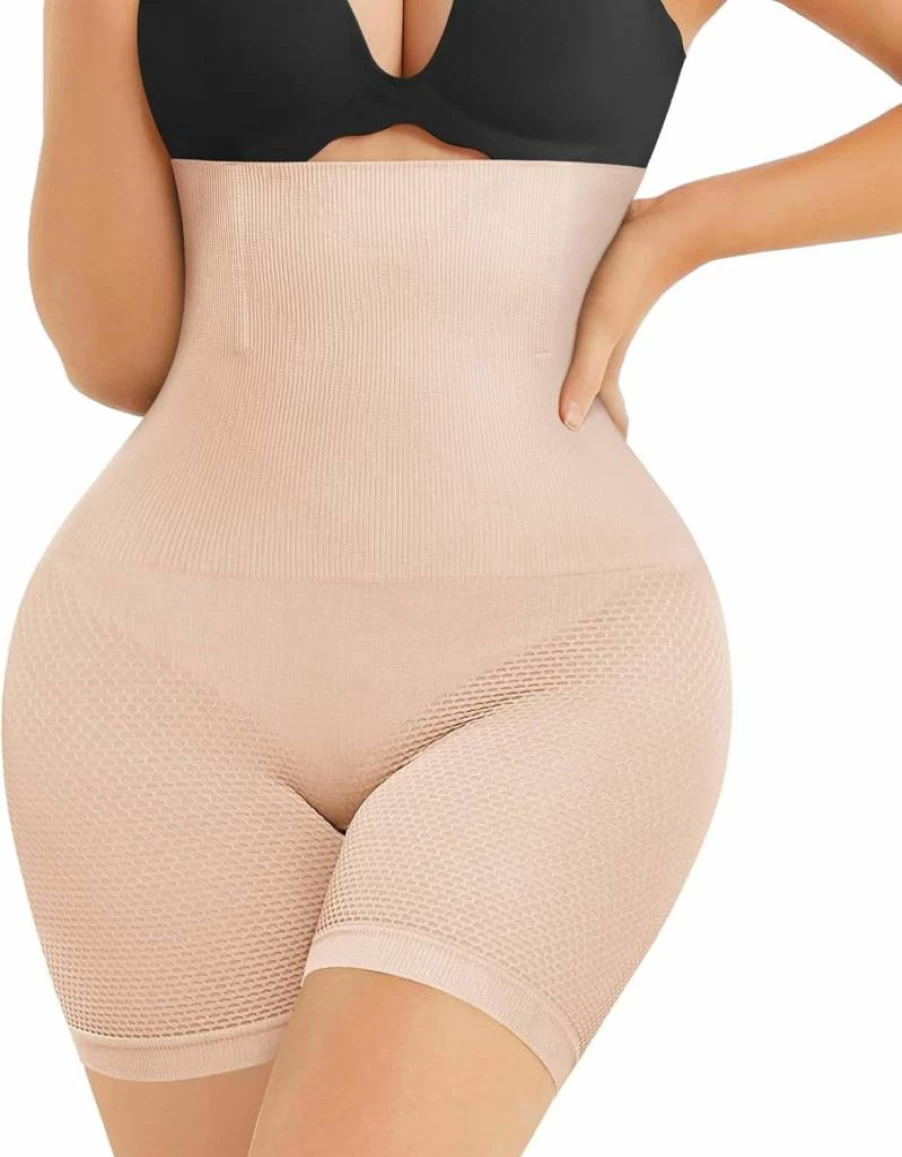 Nebility Women's High Waist Tummy Control Shapewear Shorts - Butt Lifting Body Shaper for Thigh Slimming & Waist Training