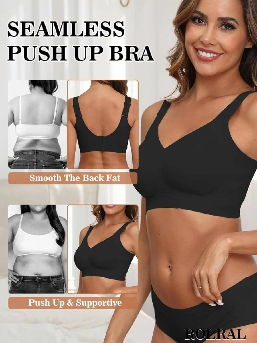 Rolral Women's Seamless Full Coverage Comfort Bra - No Underwire Lift & Smoothing Support